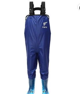 Photo 1 of 8 Fans Kids Waders,2-ply Waterproof Nylon/PVC Youth Waders with Boots Fishing Hunting Toddler Waders for Boys & Girls 8-9
