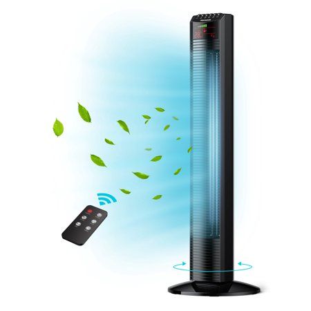 Photo 1 of Tower Fan Homech 36 Oscillating Tower Fan with Remote Quiet Cooling 3 Modes Speed Settings 12H Timer LED Display W/ Auto Off Black Portable Fl
