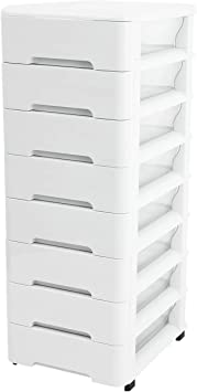 Photo 1 of Naivees 8 Drawer Large Storage Cart and Personal Organizer, Heavy-Duty Plastic Storage drawers Mobile Cabinet with Casters, Large Containers for Storing Arts, Crafts, Toys and Clothes
