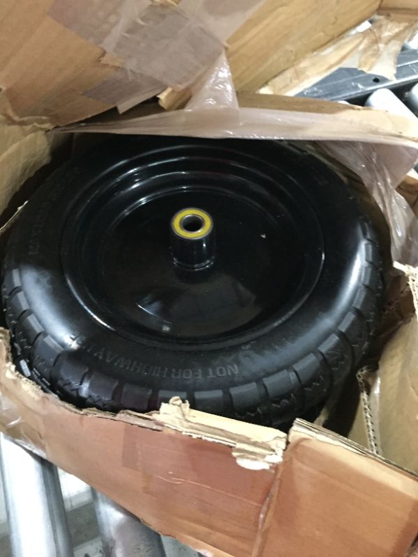 Photo 1 of 13" Flat Free Solid Tire and Wheel for Gorilla Carts Replacement