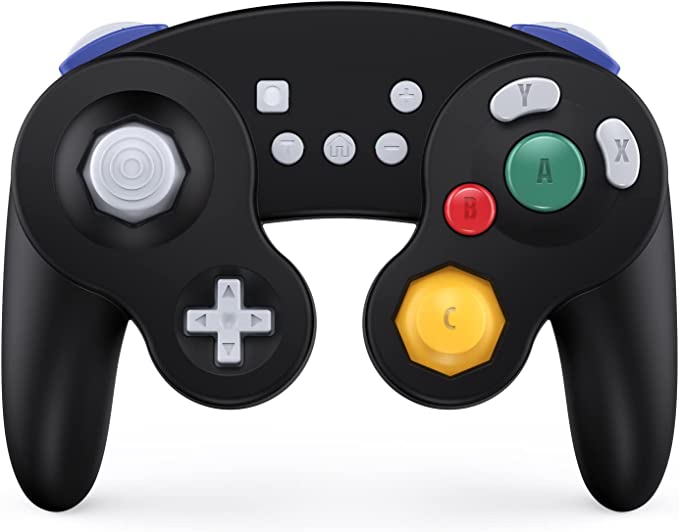 Photo 1 of Exlene Gamecube Controller Switch, Wireless Switch Pro Controller for Nintendo Switch/Lite/PC/Android/iOS/Steam, Support Wake Up, Motion, Adjustable Rumble, Turbo & Auto Turbo (Upgraded, Black)
