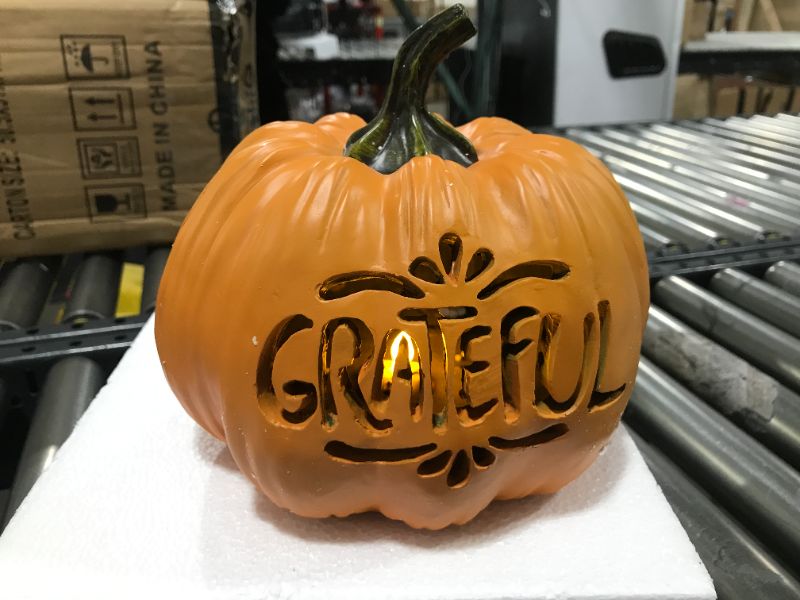 Photo 1 of "GRATEFUL" LED PUMPKIN