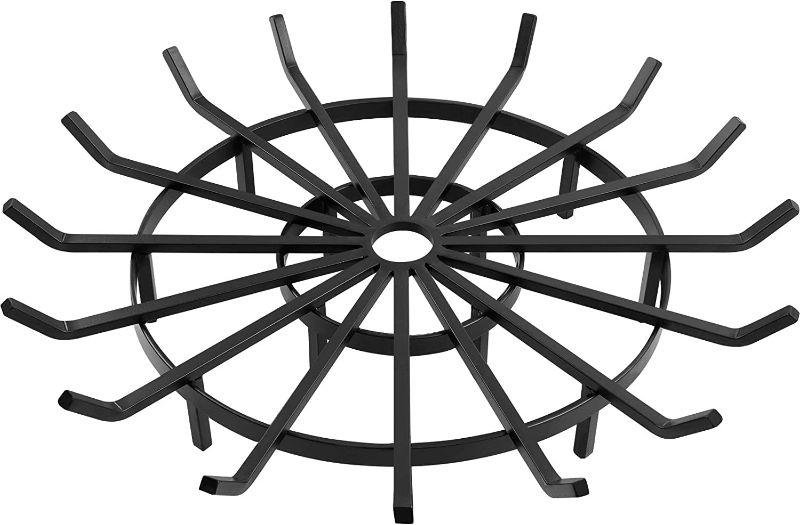 Photo 1 of Amagabeli 40in Fire Grate Log Grate Wrought Iron Fire Pit Round Spider Wagon Wheel Firewood Heavy Duty 0.7in Bar Fireplace Stove Burning Rack Holder 12Legs Chimney Hearth Kindling Stacking BG437
