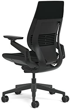 Photo 1 of Steelcase Gesture Office Chair - Cogent: Connect Licorice Fabric, Medium Seat Height, Wrapped Back, Dark on Dark Frame, Lumbar Support

