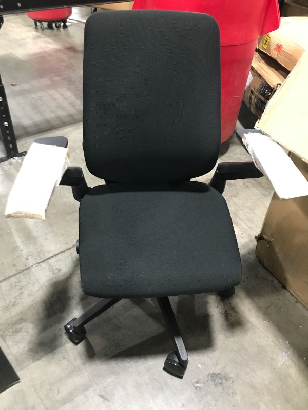 Photo 2 of Steelcase Gesture Office Chair - Cogent: Connect Licorice Fabric, Medium Seat Height, Wrapped Back, Dark on Dark Frame, Lumbar Support
