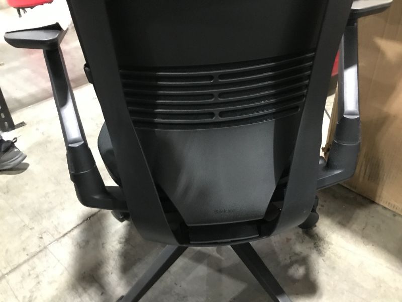 Photo 6 of Steelcase Gesture Office Chair - Cogent: Connect Licorice Fabric, Medium Seat Height, Wrapped Back, Dark on Dark Frame, Lumbar Support
