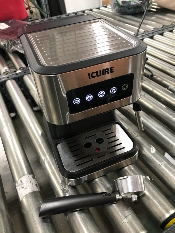 Photo 2 of ICUIRE Espresso Machine with Milk Frother, 20 Bar Pump Pressure Coffee Machine, 1.5L/50oz Removable Water Tank, 1050W Semi-Automatic Espresso/Latte/Cappuccino Machines for Home Barista, Office
