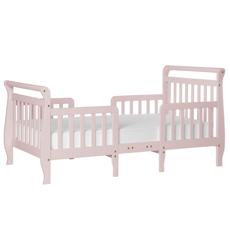 Photo 1 of Dream On Me Emma 3-in-1 Convertible Toddler Bed in Blush Pink, Converts to Two Chairs and-Table, Low to Floor Design, JPMA Certified, Non-Toxic Finishes, Safety Rails
