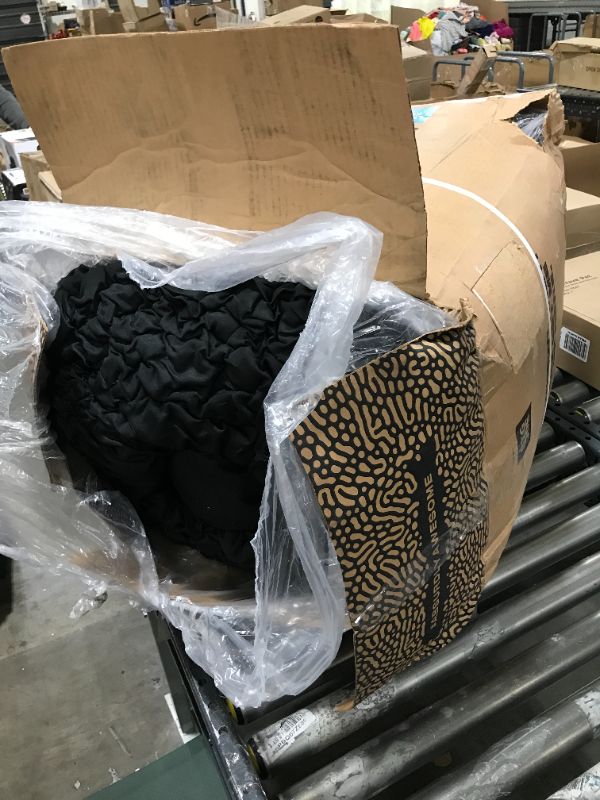 Photo 1 of Big Joe Fuf Large Foam Beanbag Chair, Black Lenox
