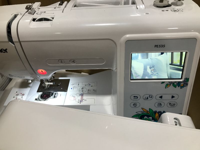 Photo 3 of Brother PE535 Embroidery Machine, 80 Built-in Designs, 4" x 4" Hoop Area, Large 3.2" LCD Touchscreen, USB Port, 9 Font Styles
