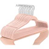 Photo 1 of Zober Nonslip Velvet Hangers, Suit Hangers (50 Pack) Ultrathin Space-Saving 360 Degree Swivel Hook Strong and Durable Clothes Hangers Hold Up-to 10 Lbs, for Coats Jackets, Pants (Blush / Light Pink)
