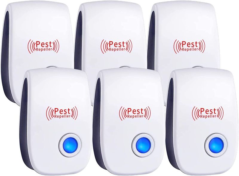 Photo 1 of WahooArt Ultrasonic Pest Repeller 6 Packs, Electronic Plug in Sonic Repellent pest Control for Bugs Mice Insects Spiders Mosquitoes
