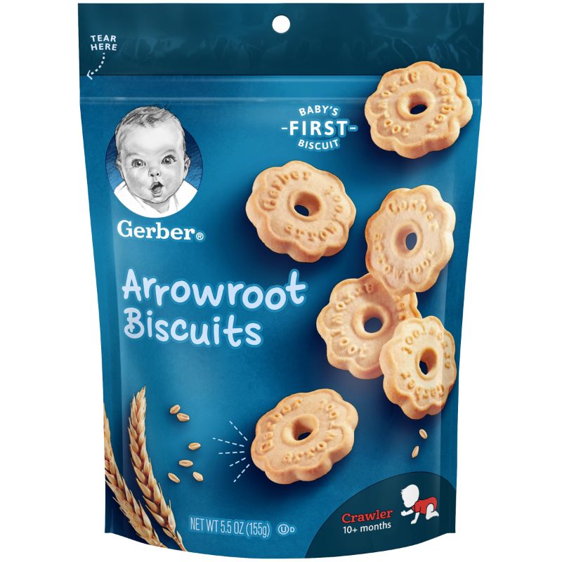 Photo 1 of Gerber Arrowroot Biscuits 5.5 Oz. Pouch (Pack of 4)
