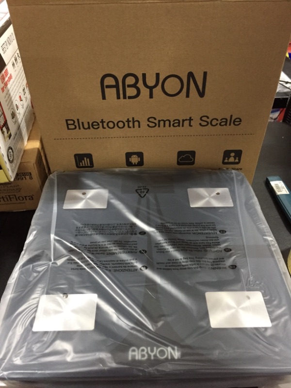 Photo 2 of ABYON Bluetooth Smart Bathroom Scale for Body Weight Digital Body Fat Scale,Auto Monitor Body Weight,Fat,BMI,Water, BMR, Muscle Mass with Smartphone APP,Fitness Health Scale
