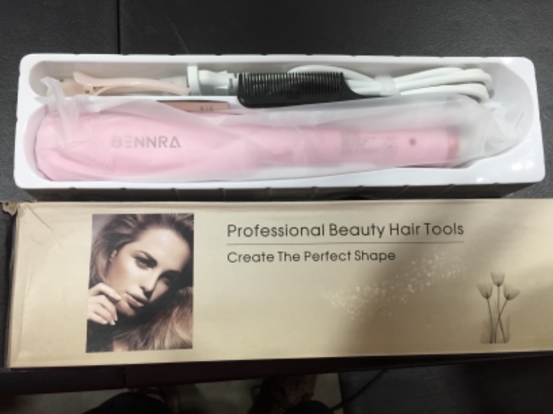 Photo 2 of Bennra Hair Straightener Brush (2021New) - Enhanced Ionic Straightening Brush, LED Display & 20s Fast Straight Hair with Negative Ion Generator, Anti-Scald, Best for Salon at Home (Luxury Pink)
