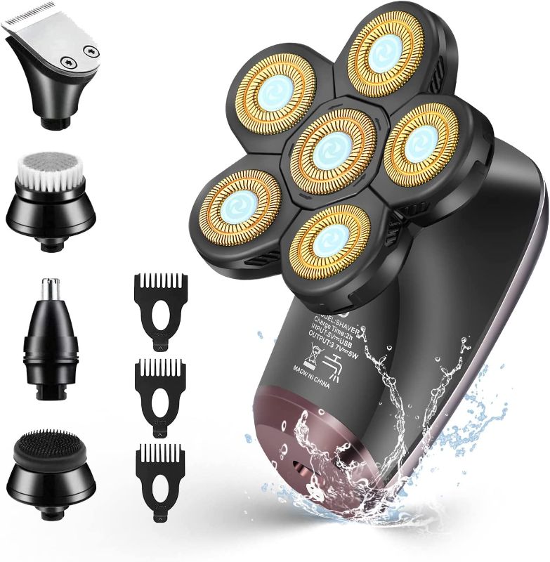 Photo 1 of Roziapro Upgrade Head Shavers for Bald Men Wet & Dry Electric Razor for Men 5 in 1 Grooming Kit Mens Bald Head Shaver Cordless Rechargeable Electric Shaver with LED Display(Black)
