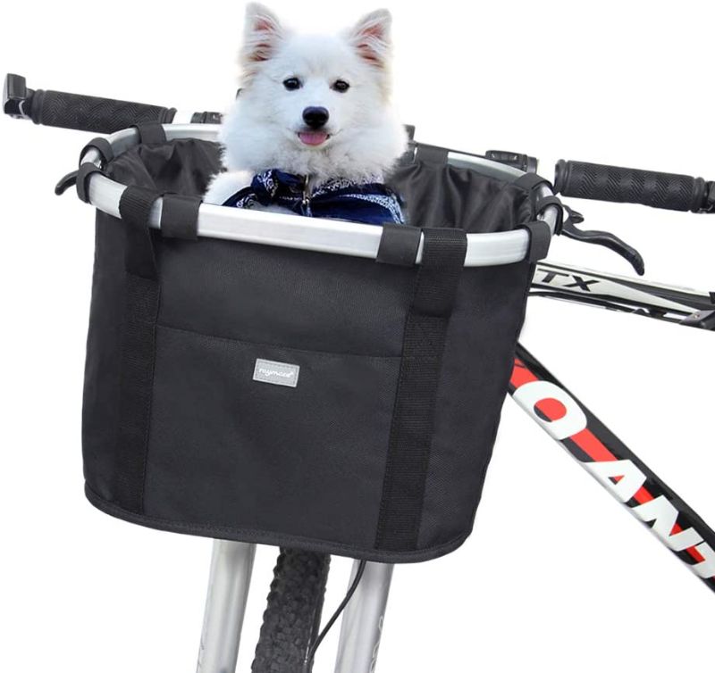 Photo 1 of  Bicycle Basket Dog Bike Handlebar Basket Front,Folding Detachable Quick Release Easy Install,Cycling Picnic Bag
