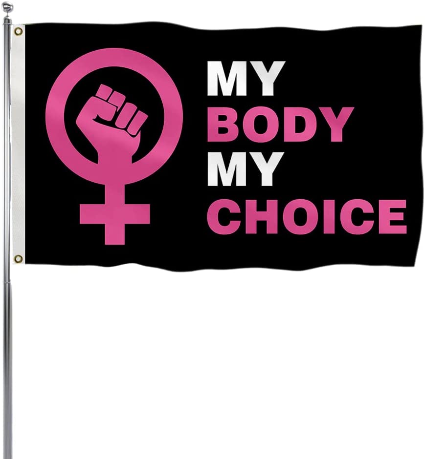 Photo 1 of 3x5 Ft My Body My Choice Women's Rights Flag Pro-choice Flag One Side Printed For Outdoor Decorations with Brass Grommet (B)

