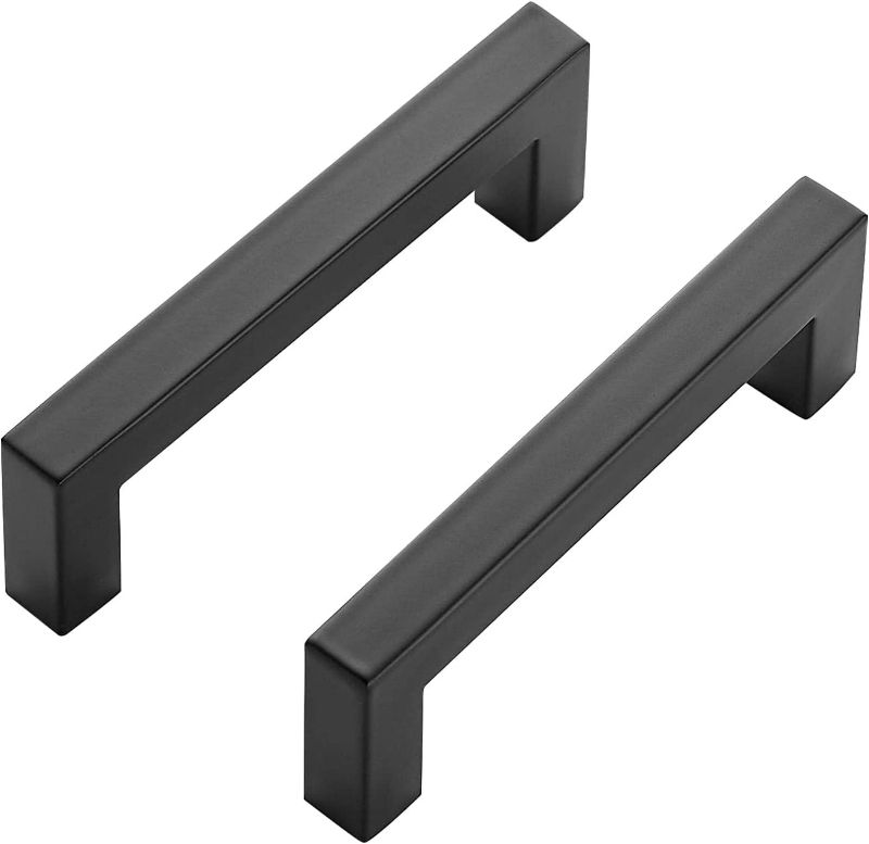 Photo 1 of 5 Pack Black Cabinet Pulls 3-3/4 Inch Square Cabinet Handles Matte Black Kitchen Hardware for Cabinet Drawer Pulls Come with Screwdriver