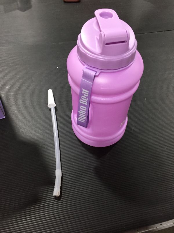 Photo 1 of 64oz Half Gallon Hydro Bear Water Bottle Half Gallon BPA Free Plastic Motivational Water Bottle with Straw for Gym Fitness and Outdoor Sports
