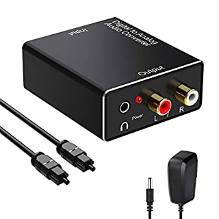 Photo 1 of 192kHz Digital to Analog Audio Converter- Aluminum Optical to RCA with Optical Cable &Power Adapter, Digital SPDIF TOSLINK to Stereo L/R and 3.5mm Jack DAC Converter for PS4 Xbox HDTV DVD Headphone (B08NJSH4RF)
