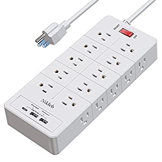 Photo 1 of Power Strip Surge Protector 23 in 1, 6ft Extension Cord with 3 USB Ports Smart 3.1A, Multiple Outlet Adapter 20 Outlets, Outlet Extender Cord Organizer for Office, College, Apartment, Gaming Stuff (B09FF5N4ML)
