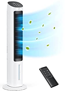 Photo 1 of Dreo Evaporative Air Cooler, 40" Tower Fans that Blow Cold Air, Cooling Fan with 80° Oscillating, Ice Packs, Touch and Remote Control, 3 Modes, 3-Speed Quiet Floor Fan, White, Large, DR-HEC001-N (B09Z2YQWYZ)
