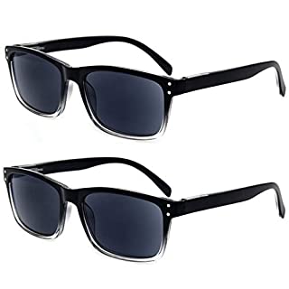 Photo 1 of 2 Pack Unisex Classic Style Sunglasses Readers - Comfortable Simple Stylish Readers (2 Pack Clear, 1.75, multiplier_x) (B07DDDFPQM)
