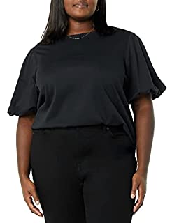 Photo 1 of Amazon Aware Women's Jersey Puff Sleeve Crewneck Top, Black, X-Large (B097HN7DT3)
