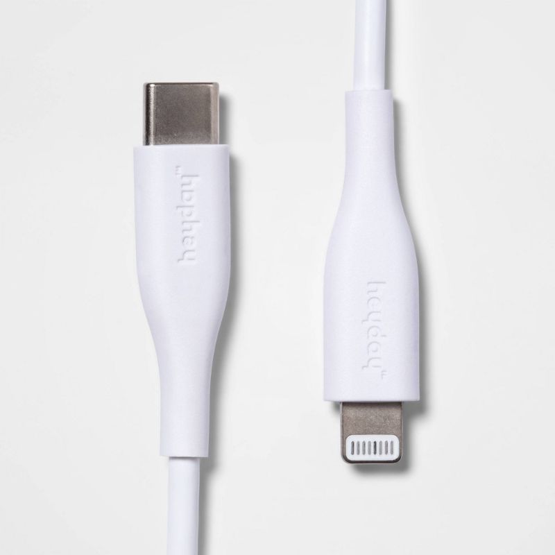 Photo 1 of Heyday 3' Lightning to USB-C Round Cable - White 2 Pack