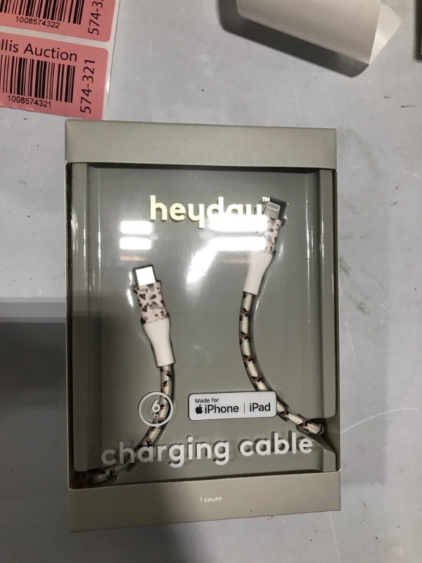 Photo 2 of Heyday 6' Lightning to USB-C Braided Cable - Light Tort
