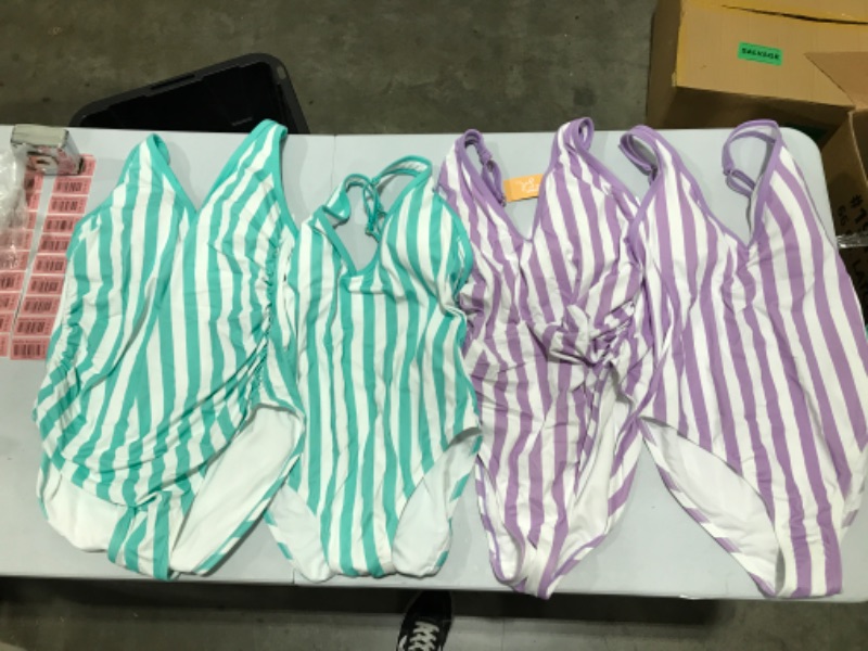 Photo 1 of Box lot of 4 Assorted One Piece Swimsuits Various Sizes