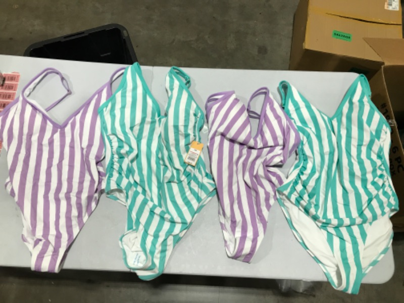 Photo 1 of Box Lot of 4 Assorted One Piece Swimsuits Various Sizes