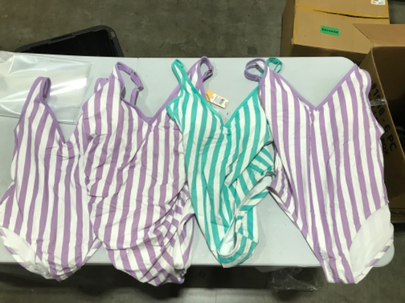 Photo 1 of Box Lot of 4 Assorted One Piece Swimsuits Various Sizes