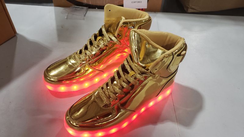 Photo 2 of Odema Unisex LED Shoes High Top Light Up Sneakers for Women Men SAYS 45 SO IT MIGHT BE SIZE 11 MENS
