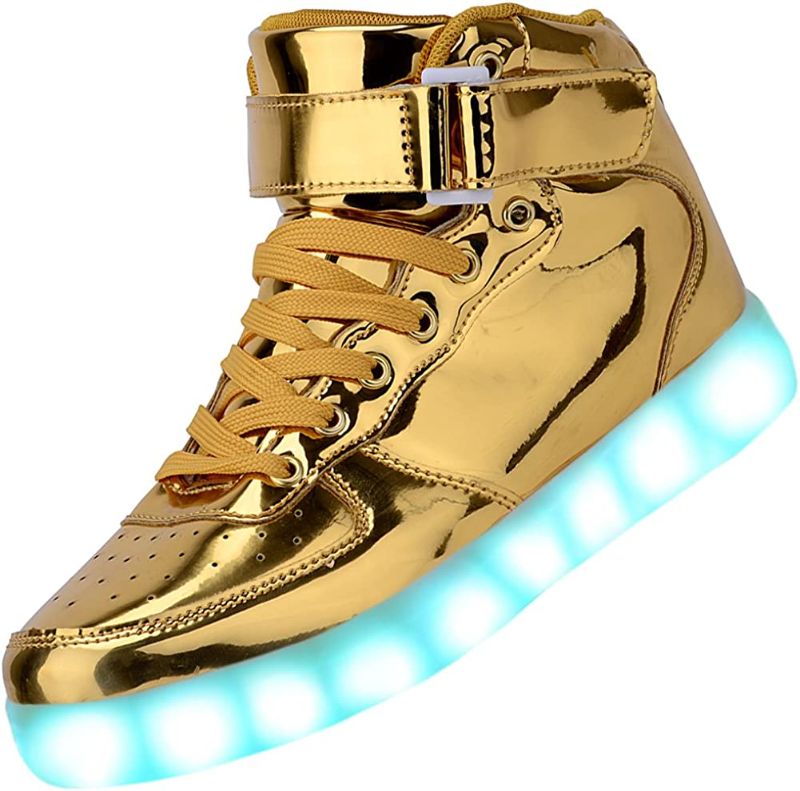 Photo 1 of Odema Unisex LED Shoes High Top Light Up Sneakers for Women Men SAYS 45 SO IT MIGHT BE SIZE 11 MENS
