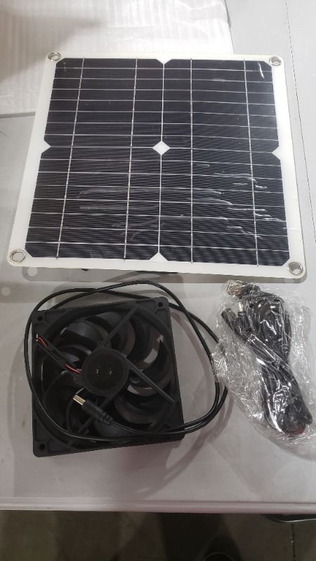 Photo 3 of ZUZZEE 10W Solar Panel Exhaust Fan Kit, USB Portable Solar Powered Fan Outdoor IP65 Waterproof Fan for Chicken House Greenhouse Pet Houses Camping Cooling 10 W