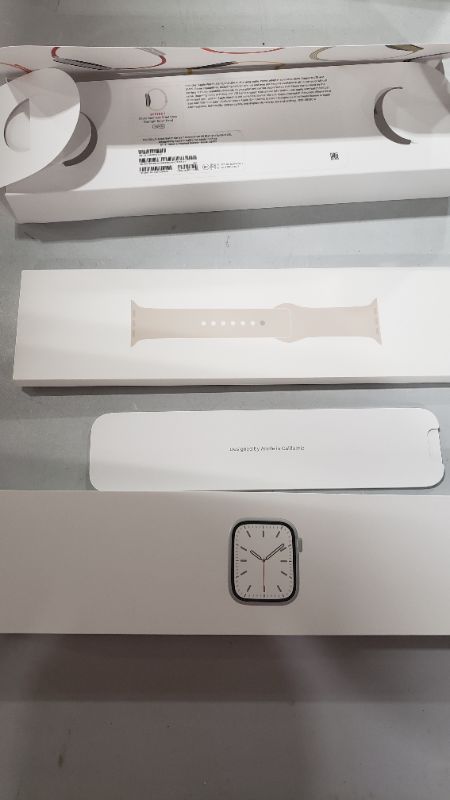 Photo 3 of Apple Watch Series 7 [GPS + Cellular 45mm] Smart Watch w/ Silver Stainless Steel Case with Starlight Sport Band. Fitness Tracker, Blood Oxygen & ECG...

