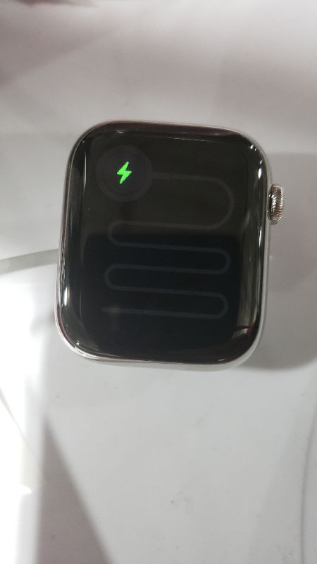 Photo 2 of Apple Watch Series 7 [GPS + Cellular 45mm] Smart Watch w/ Silver Stainless Steel Case with Starlight Sport Band. Fitness Tracker, Blood Oxygen & ECG...

