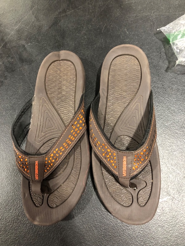 Photo 2 of Hobibear Men's Leather Flip Flops HR5061 - Brown/Orange 42
