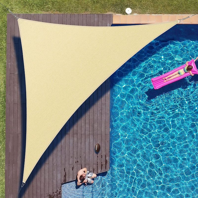 Photo 1 of 14' x 14' x 19.8' Beige Sun Shade Sail Right Triangle