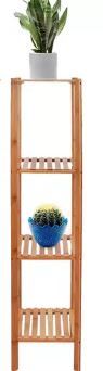 Photo 1 of Bamboo 3 Tier Tall Plant Stand Pot Holder Small Space Table Garden Planter
