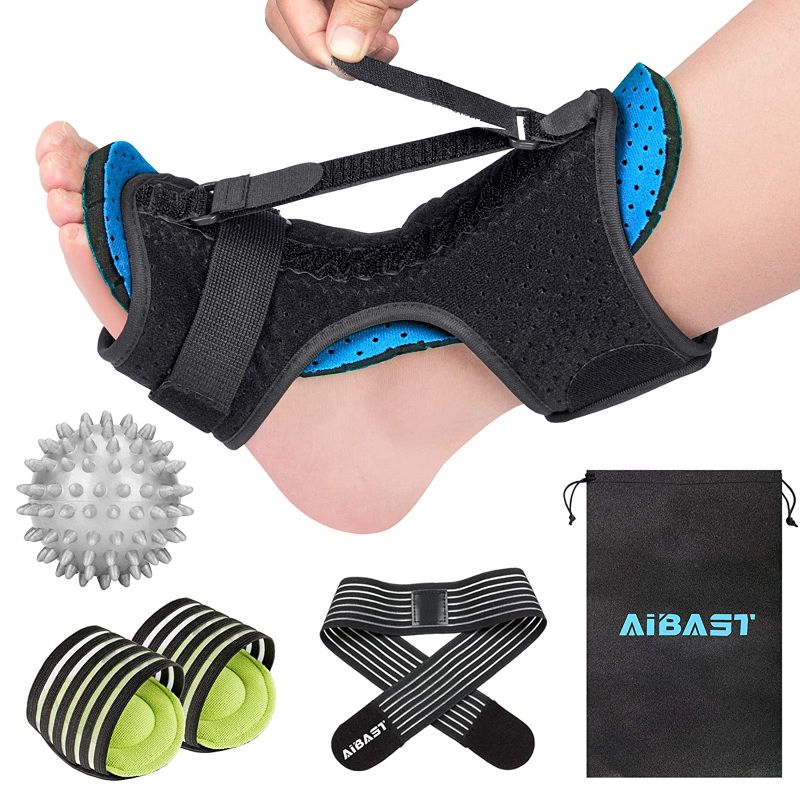 Photo 1 of Blue Night Splint for Plantar Fascitis, AiBast Multi Adjustable Ankle Brace Foot Drop Orthotic Brace for Plantar Fasciitis, Arch Foot Pain, Achilles Tendonitis Support for Women, Men