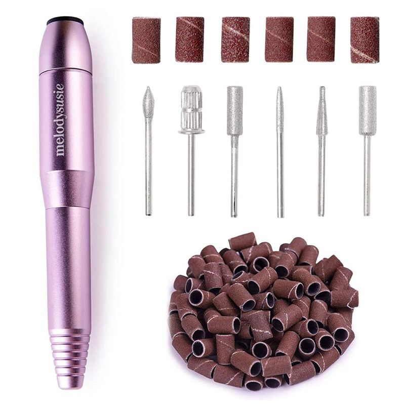 Photo 1 of Portable Electric Nail Drill, Compact Efile Electrical Professional Nail File Kit for Acrylic, Gel Nails, Manicure Pedicure Polishing Shape Tools Design for Home Salon Use, Purple