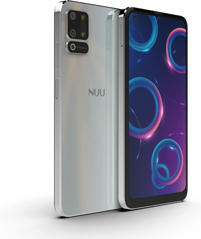 Photo 1 of NUU B10 4G LTE Android Smartphone Unlocked(T-Mobile only) 6.55” HD+ Display 48MP Triple-Camera 64GB + 4GB RAM 4000mAh Battery Android 11 (White Color)
