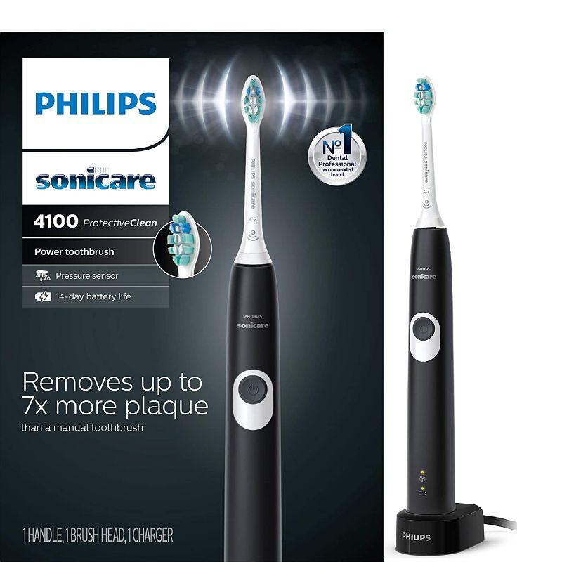 Photo 1 of Philips Sonicare ProtectiveClean 4100 Rechargeable Electric Power Toothbrush, Black, HX6810/50
