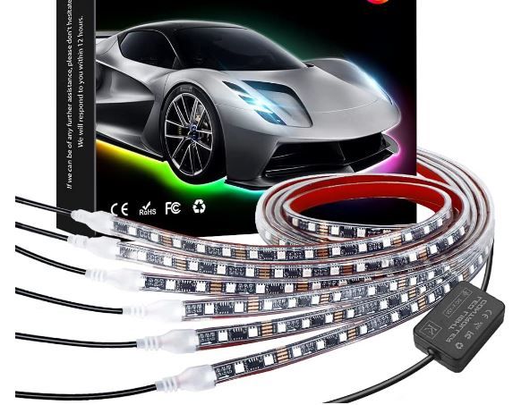 Photo 1 of Car Underglow Lights, 6 Pcs Bluetooth Led Strip Lights with Dream Color Chasing, APP Control