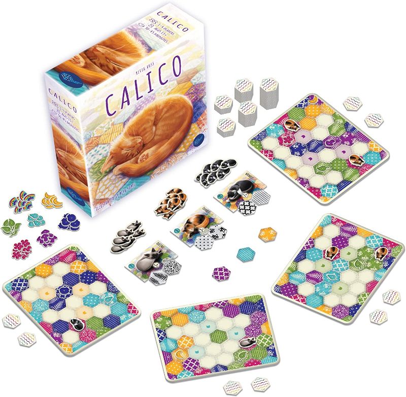 Photo 1 of Calico Board Game, Award Winning Strategy Game, Sew Your Quilt to Score Points, Family Fun, Easy to Learn, Solo Play, Ages 8+, 1-4 Players, 30-45 Min, Alderac Entertainment Group (AEG)
