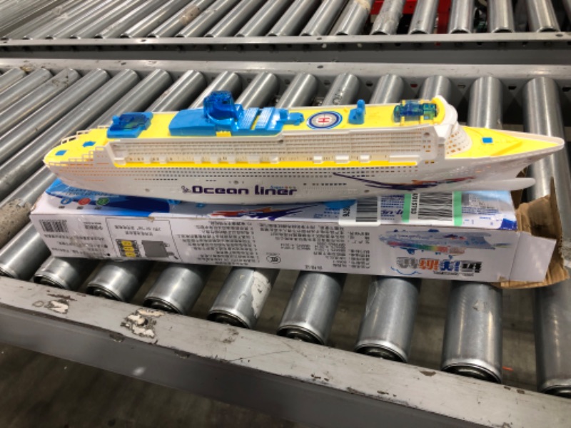 Photo 2 of Wenini Colorful Ocean Liner Cruise Ship Boat Electric Flashing LED Light Sound,50x13x5 cm/19.7x5.1x2 in, Cannot Placed in Water, Cannot Float on Water
