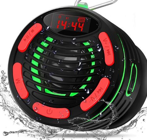 Photo 1 of IPX7 Waterproof Shower Bluetoth Speaker BassPal Portable Wireless Outdoor Bluetoth Speaker for Shower Beach Pool Outdoors Party Travel Hiking, Bluetoth Speaker with Suction Cup LED and FM Radio
